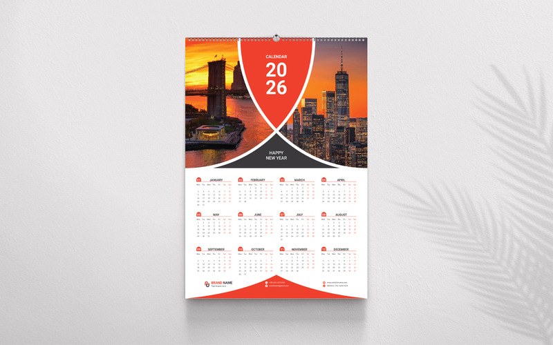 Firmenkalender-Design für die Wand-Vektor-Vorlage - Eigenschaften Bild 1