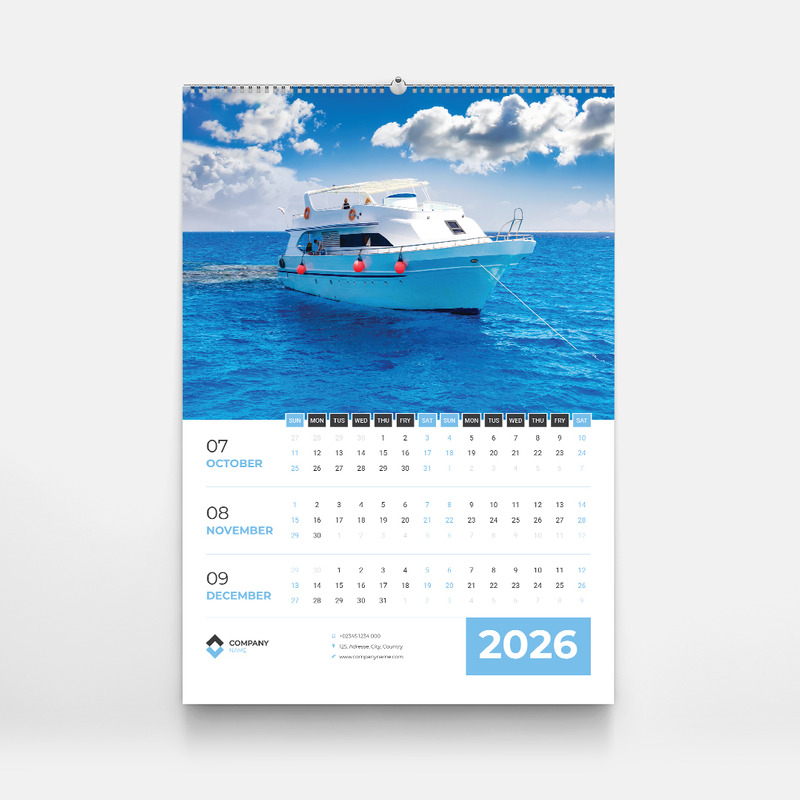 Kurumsal Duvar Takvimi 2026 Tasarım Şablonu Düzenlenebilir Vactor Dosyası - Features Image 2