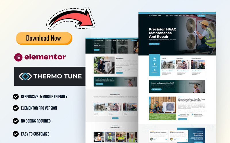 CoolNest – Klimaanlagenreparatur und HLK-Dienste WordPress Elementor Template Kit - Eigenschaften Bild 6
