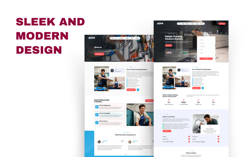 AquaPro — Kit modello Elementor per servizio idraulico - Caratteristiche Immagine 3