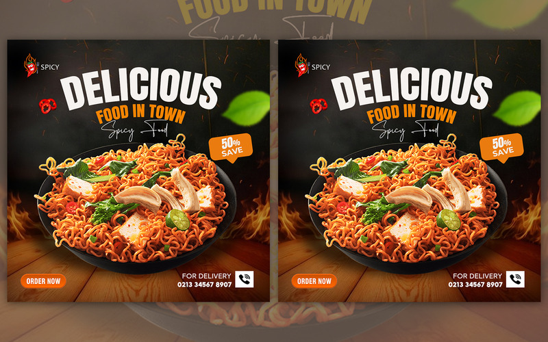 Modello di post per cibo Maggi delizioso - Caratteristiche Immagine 1