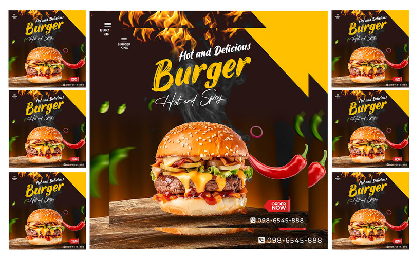 Burger House – Modello di volantino per fast food - Caratteristiche Immagine 1