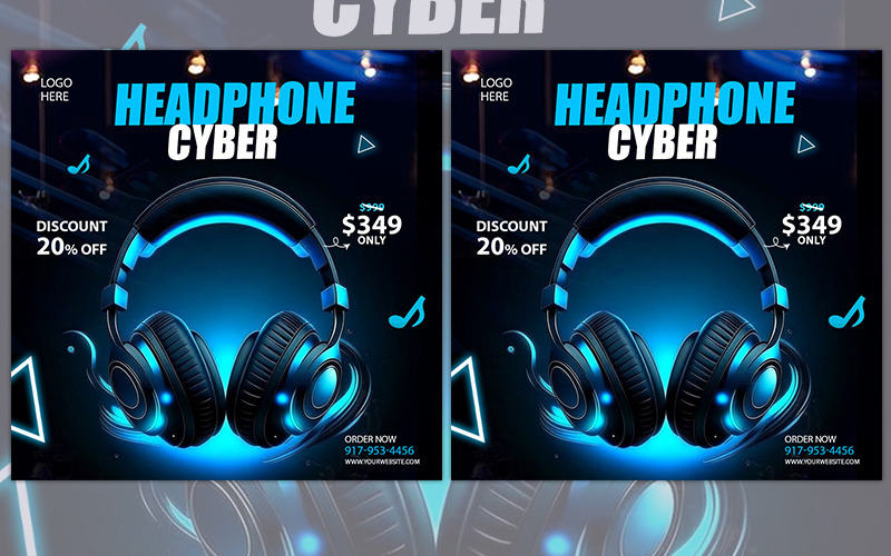 Headphone Music social media designs - Features Image 1