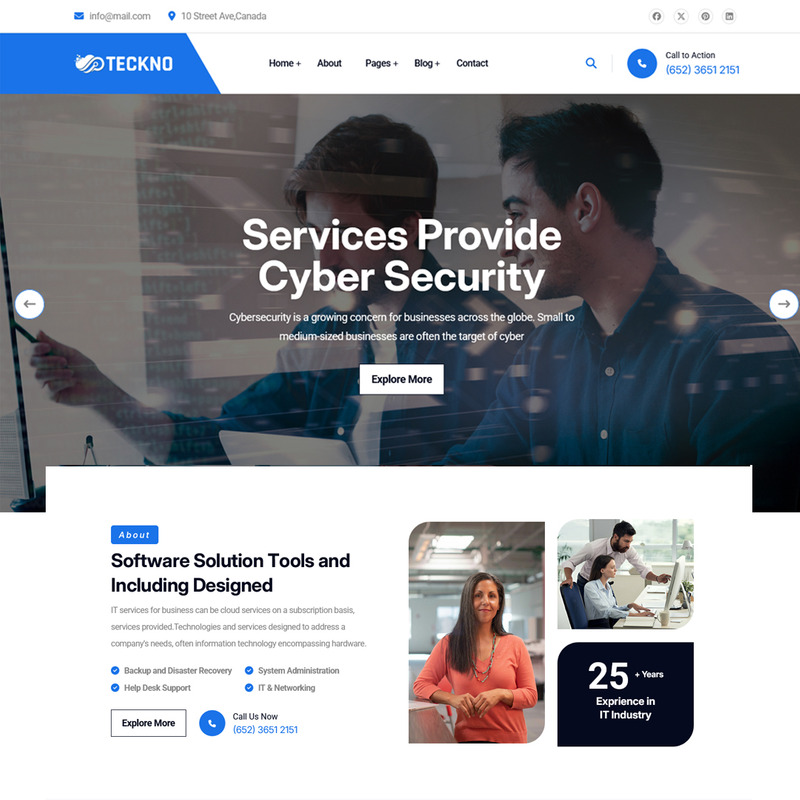 Teckno – BT ve Teknoloji Çözümü Çok Sayfalı WordPress Teması - Features Image 1