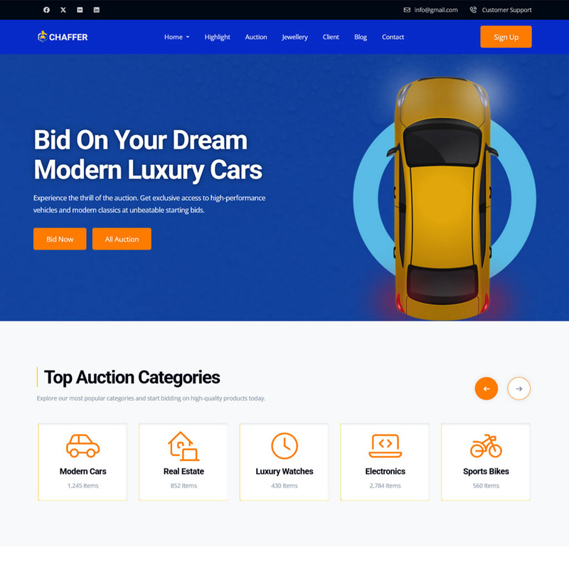 Chaffer – Šablona vstupní stránky Html pro více aukcí a nabídek - Features Image 1