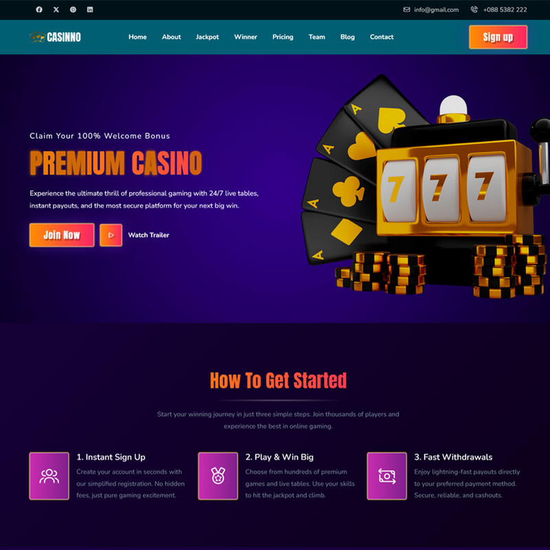 Casinno - Çevrimiçi Kumar ve Casino HTML Açılış Sayfası Şablonu - Features Image 1