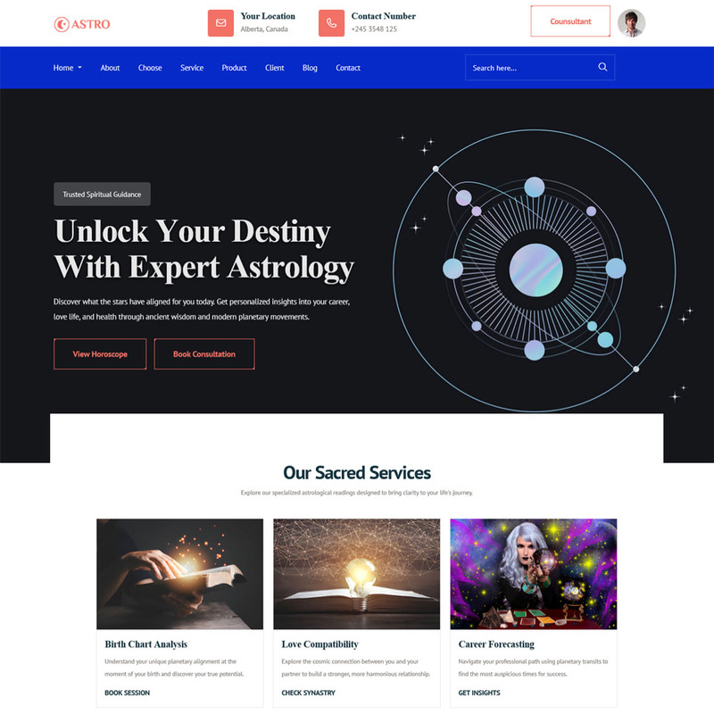 Astro - Modelo de Landing Page de Horóscopo, Astrologia e Adivinhação - Features Image 1