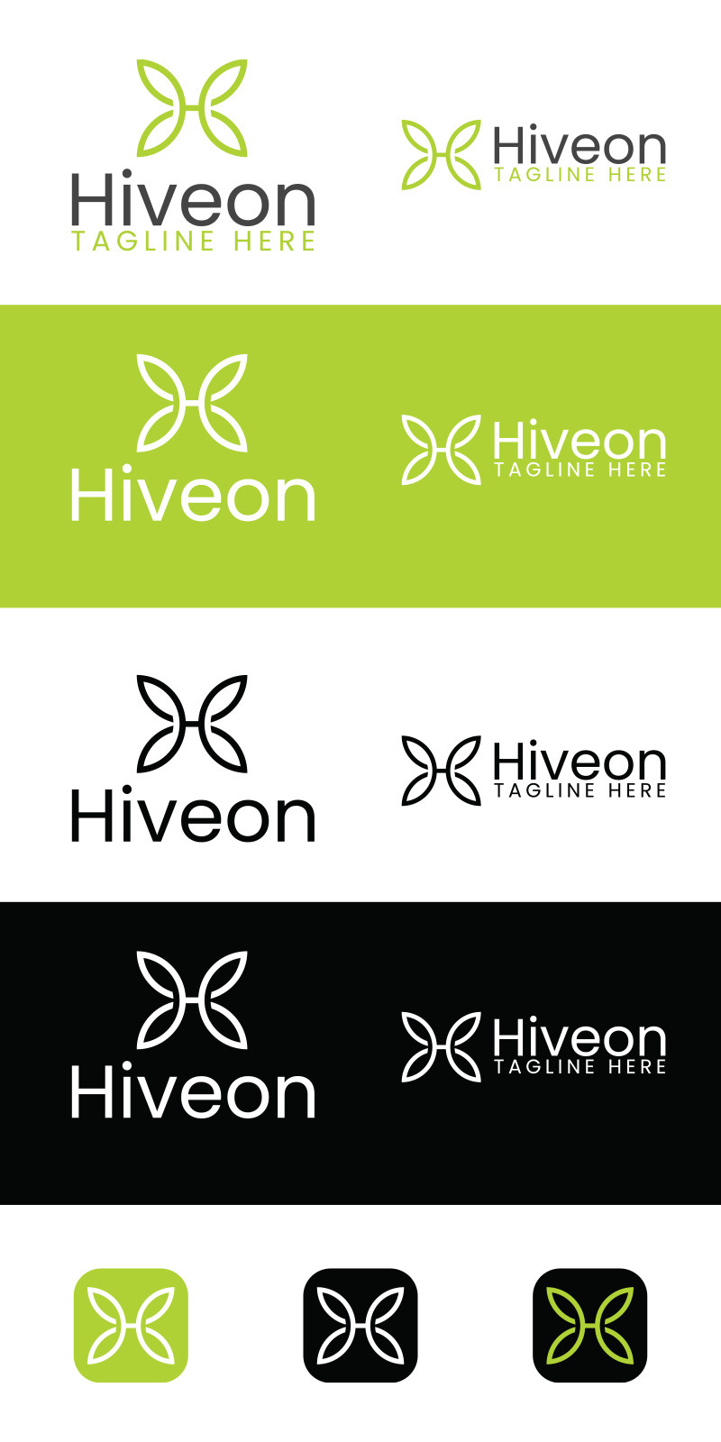 Minimal Abstract H Letter Logo with Leaf Shapes - Features Image 1