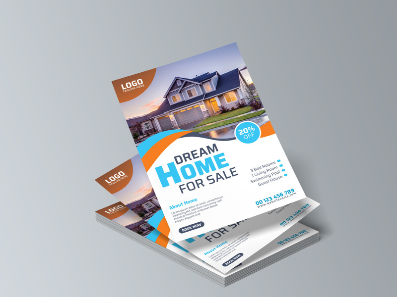 Real estate flyer and poster design template - Features Image 1