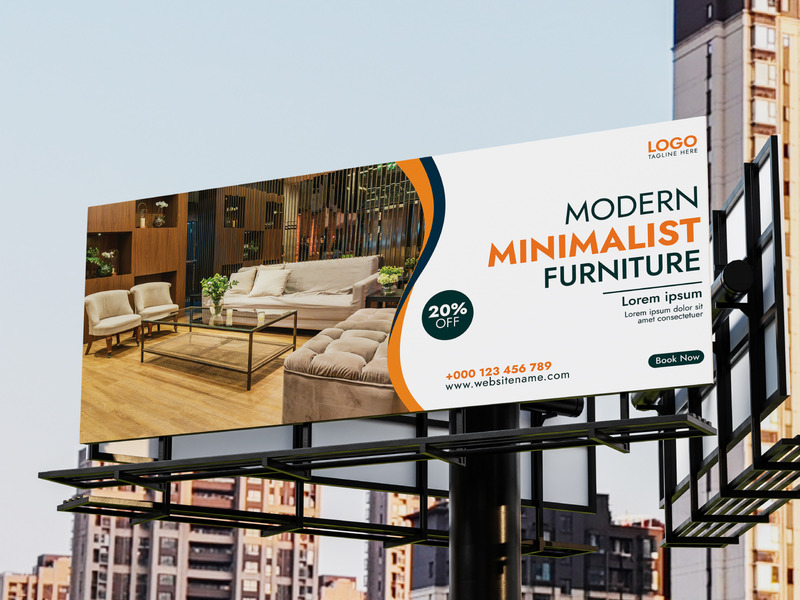 Webbannersjabloon of billboardontwerp voor eigentijds meubilair - Features Image 1