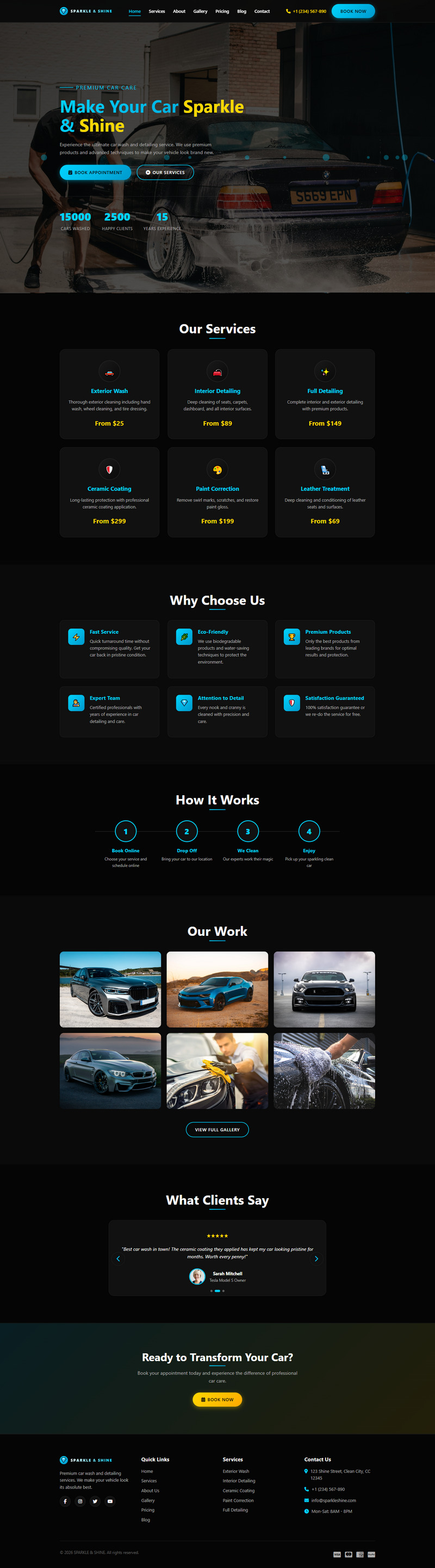 SPARKLE&SHINE | Mytí aut | 8 stránek | HTML šablony - Features Image 1