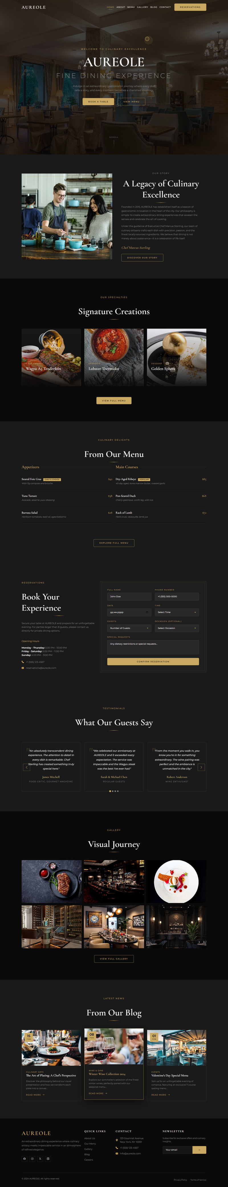 AUREOLE | 餐厅 | 奢华 | 高级 HTML 模板 | - Features Image 1