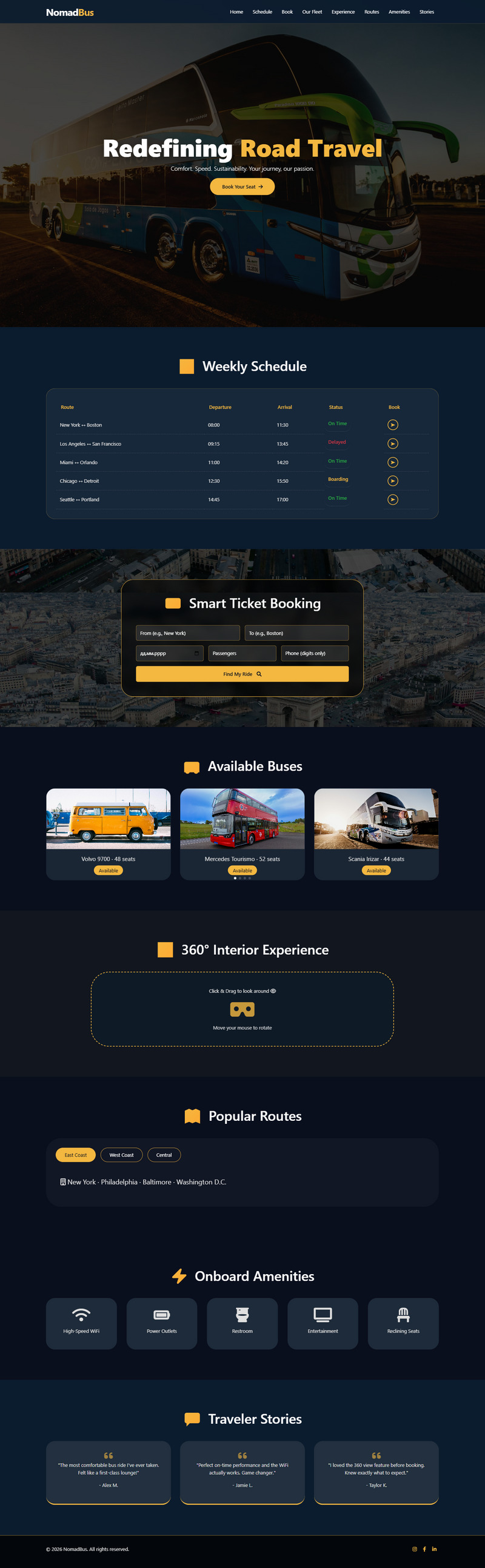 NomadBus | Переосмислення дорожніх подорожей | Автобусні перевезення - Features Image 1