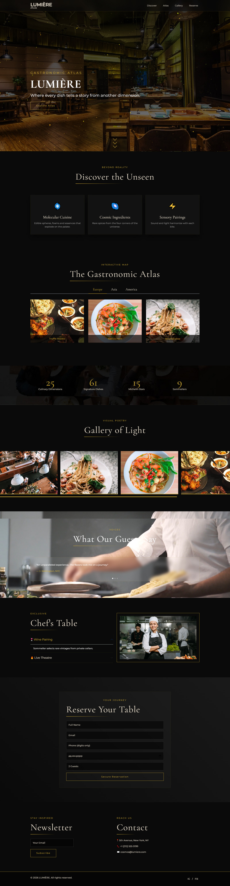 LUMIÈRE | Restaurant | Landing Page Template - Features Image 1
