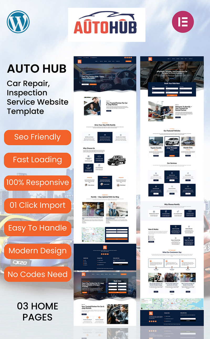 AUTOHUB Car Repair & Auto Service Elementor Template Kit - Features Image 1