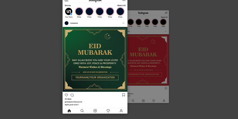 Post sui social media per la celebrazione dell'Eid Mubarak - Caratteristiche Immagine 1