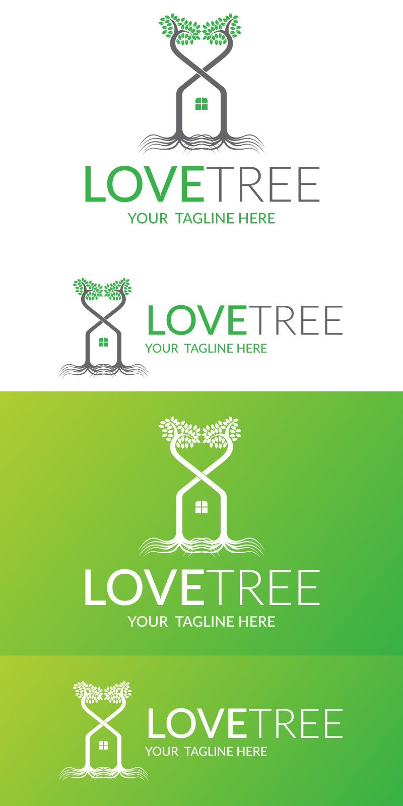 Logo della foglia dell'albero della casa dell'amore - Caratteristiche Immagine 1