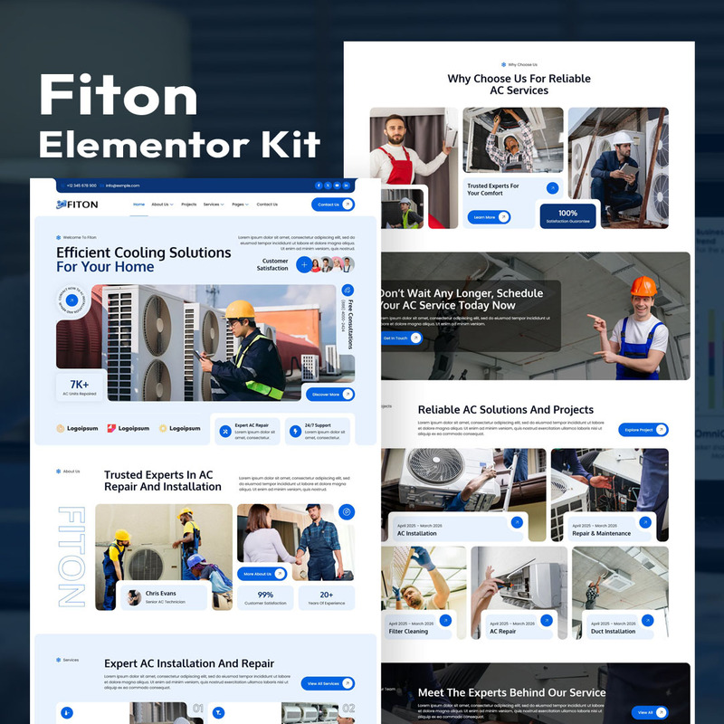 Fiton - Serviços de Reparo e Instalação de Ar Condicionado - Kit Elementor - Features Image 1