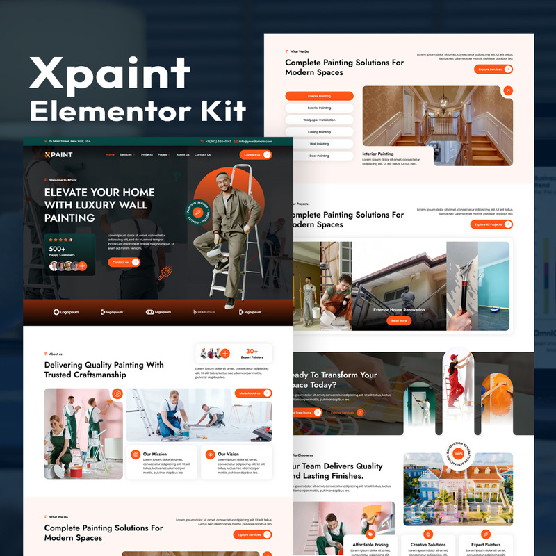 Xpaint - Painting Services Elementor Kit - Features Image 1