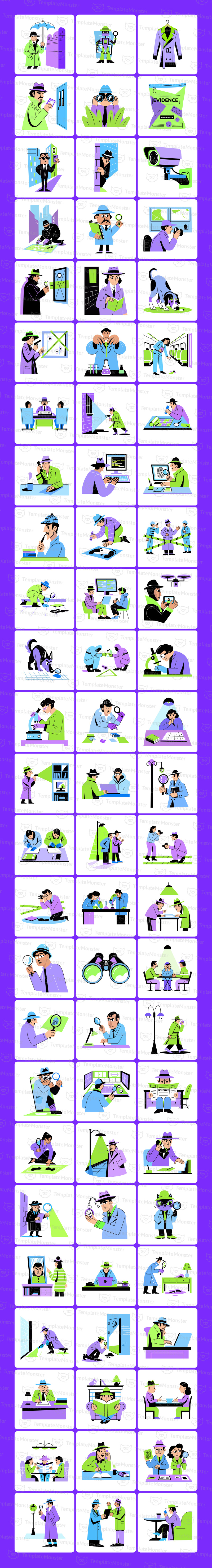 Detektiv-Illustrationsset - Eigenschaften Bild 1