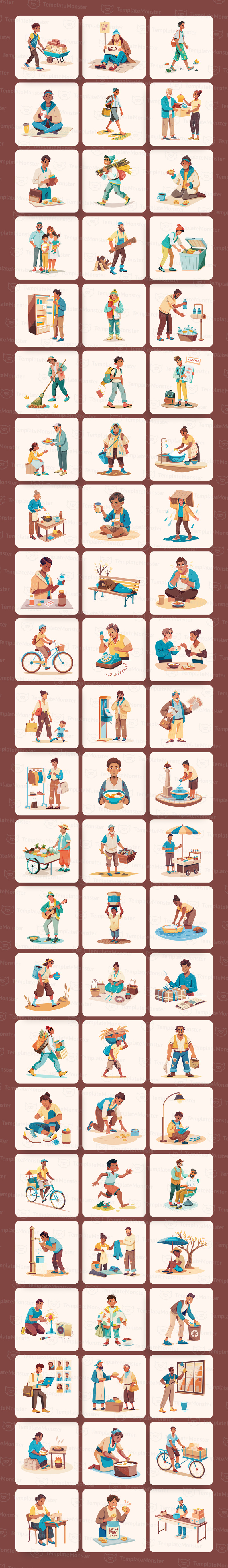 Modern Illustration Poor People - Features Image 1