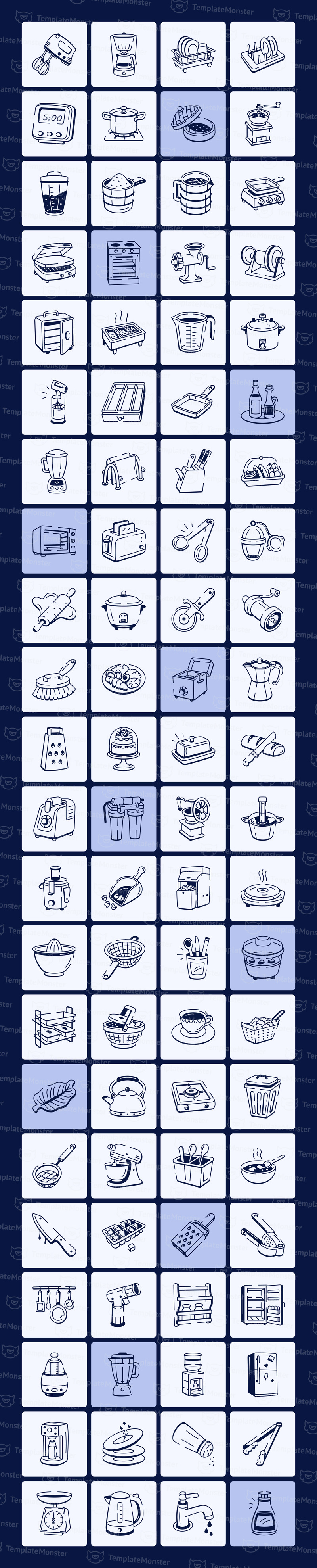 Modern Kitchen Doodle Icon Set - Features Image 1