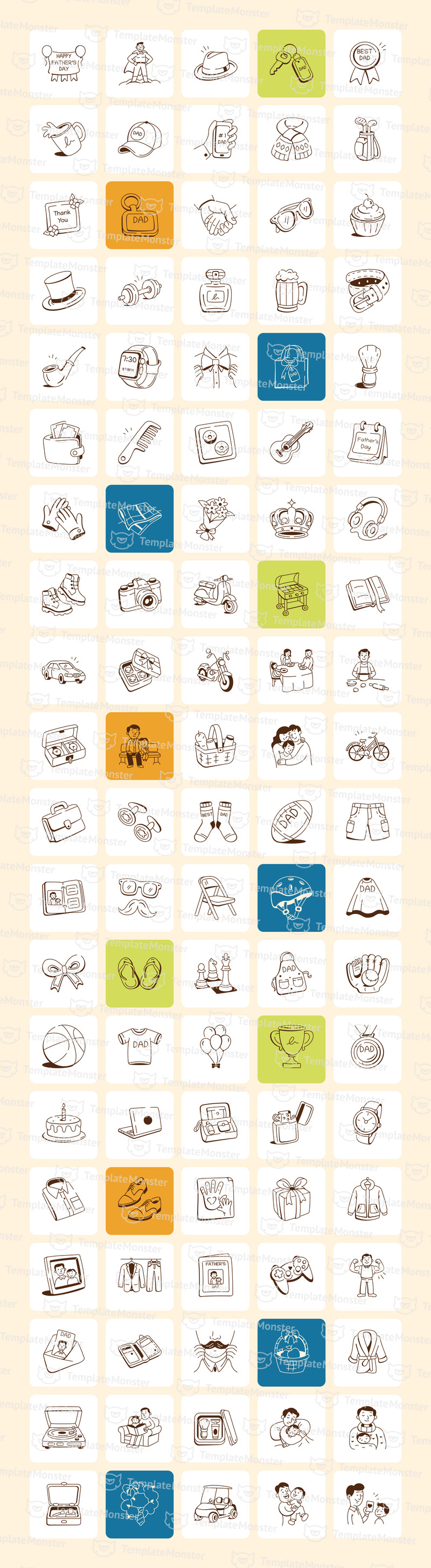 Fathers Day Doodles Icons - Features Image 1