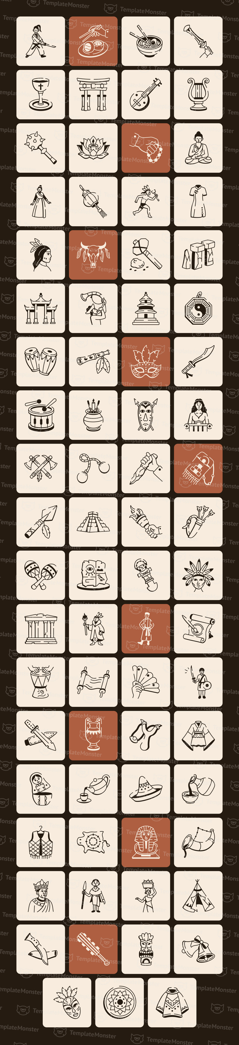 Modern Culture Doodle Icon Set - Features Image 1