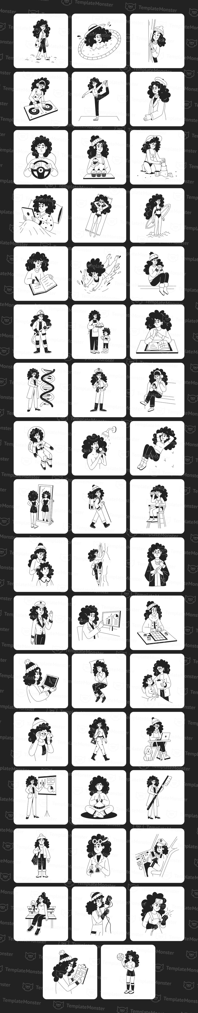 Girl Illustration Art Set - Features Image 1