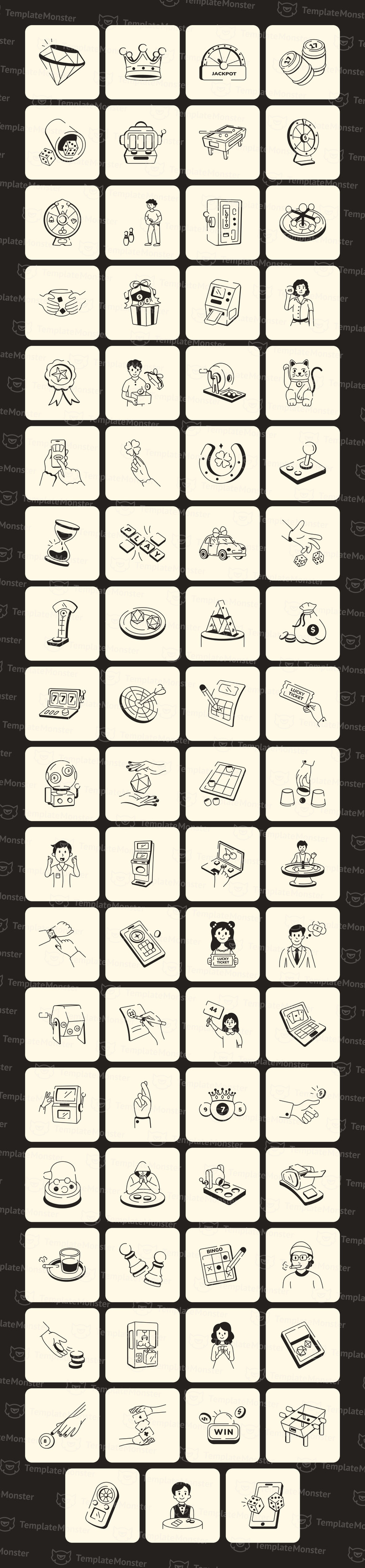 Lotto Game Doodle Icon Set - Features Image 1