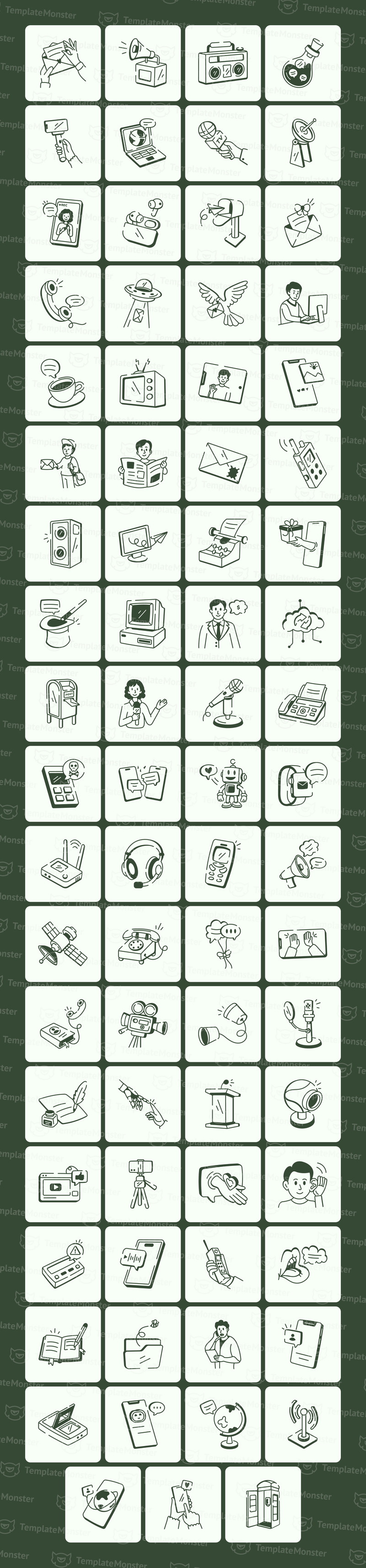 Communication Doodle Icon Set - Features Image 1