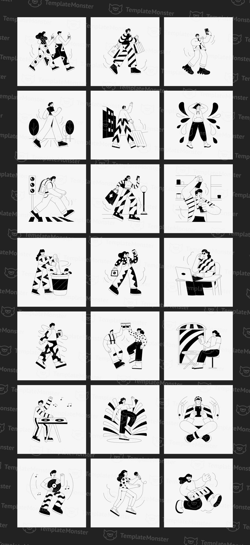 Monokrom illustrationsuppsättning - Features Image 4