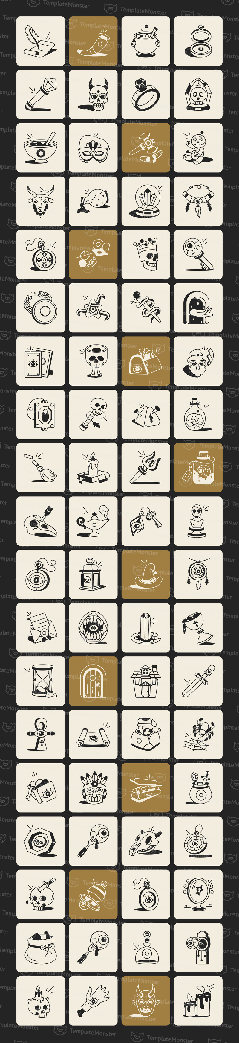 Set di icone moderne di magia Doodle - Caratteristiche Immagine 1