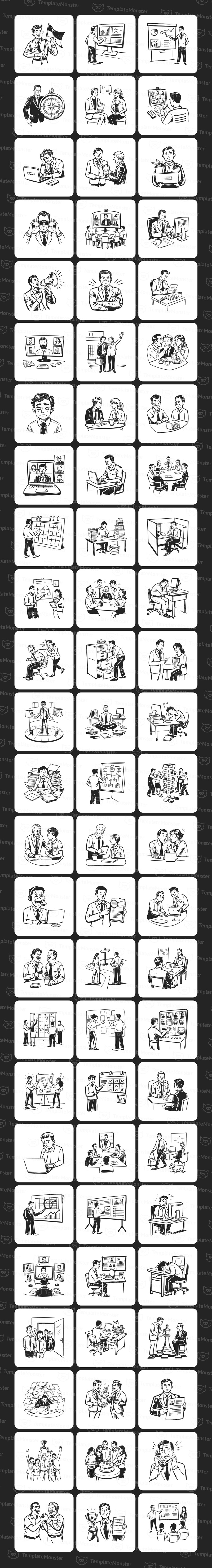 Conjunto de ilustração de desenho empresarial - Features Image 1