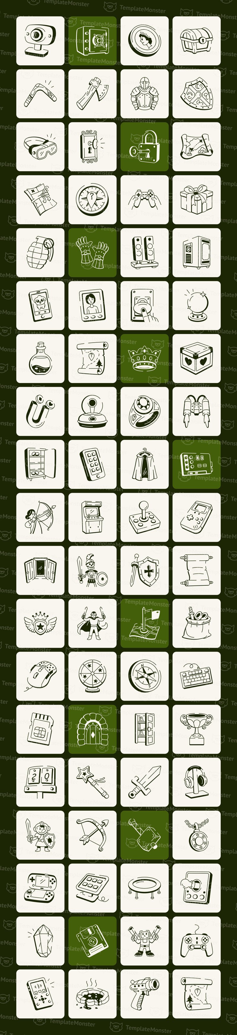 Modern Game Doodle Icon set - Features Image 1