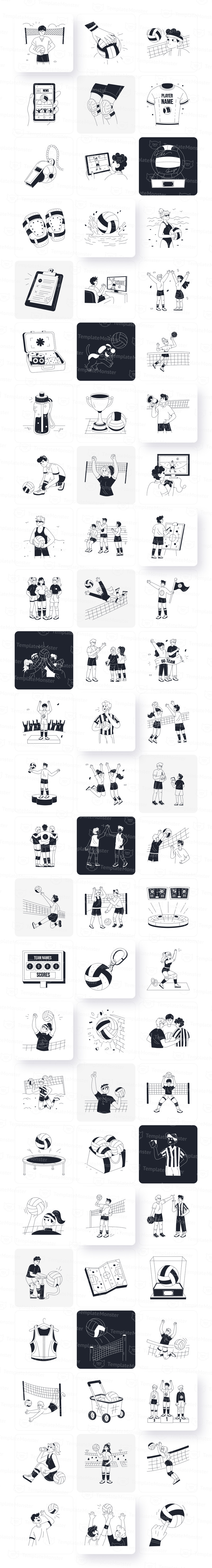 排球矢量插图集 - Features Image 1