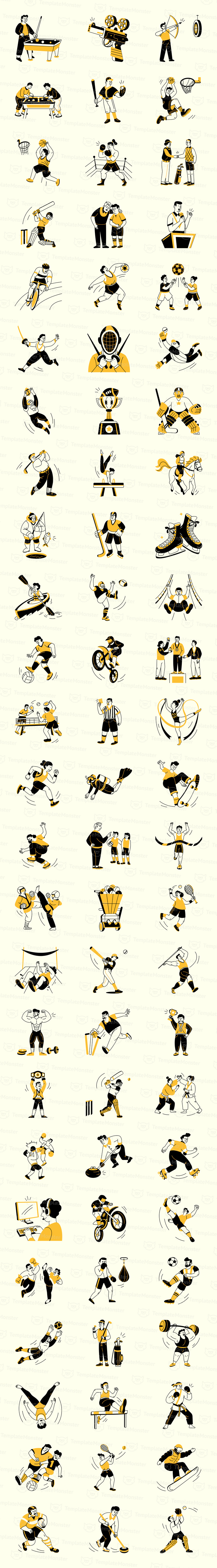 Sports Drawing Illustration Set - Features Image 1