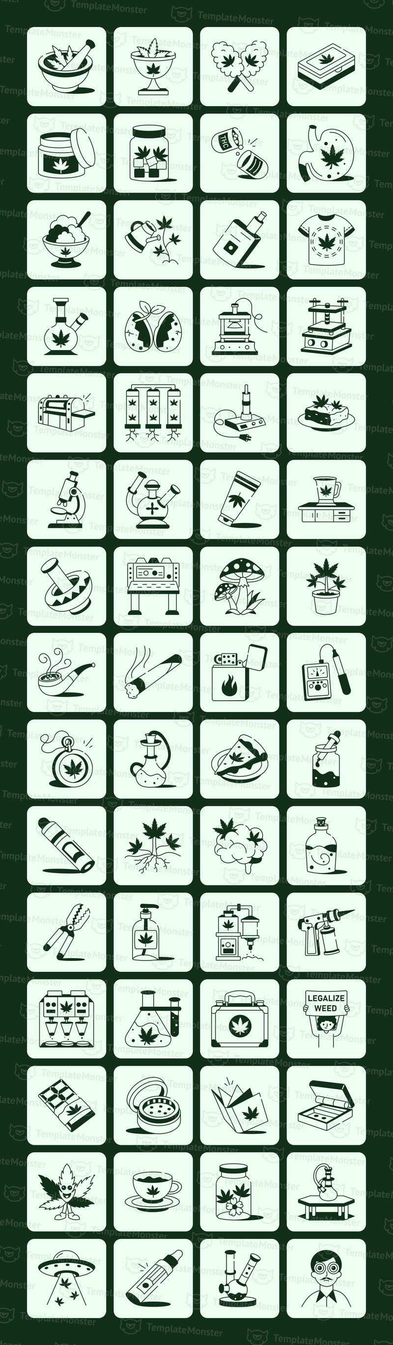 Weed Drawing Illustration Set - Features Image 1