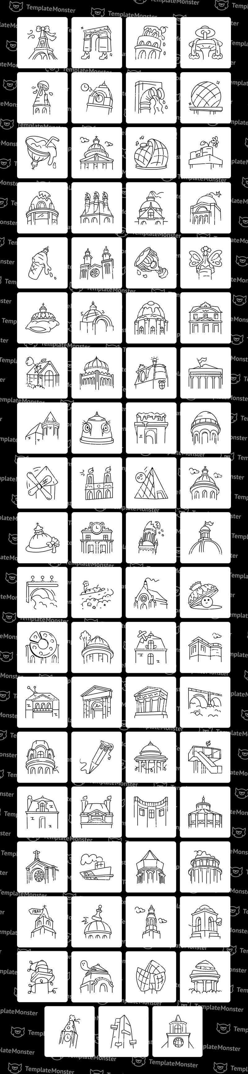 Modern Paris Landmark Icon Set - Features Image 1
