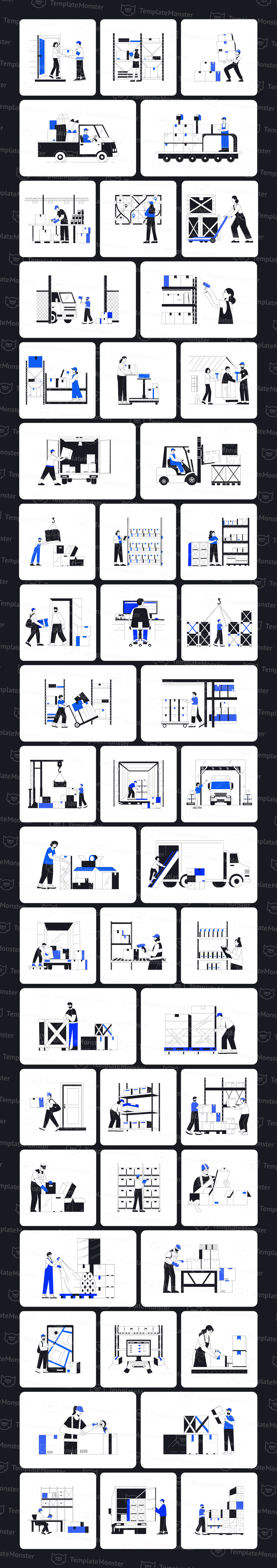 Logistic Shipping Illustration Art Set - Features Image 1