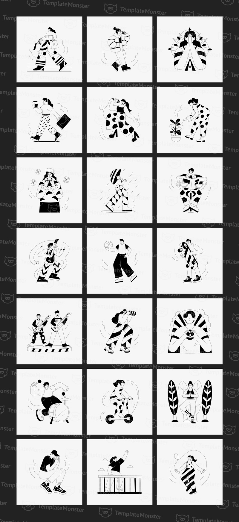 Monokrom illustrationsuppsättning - Features Image 3