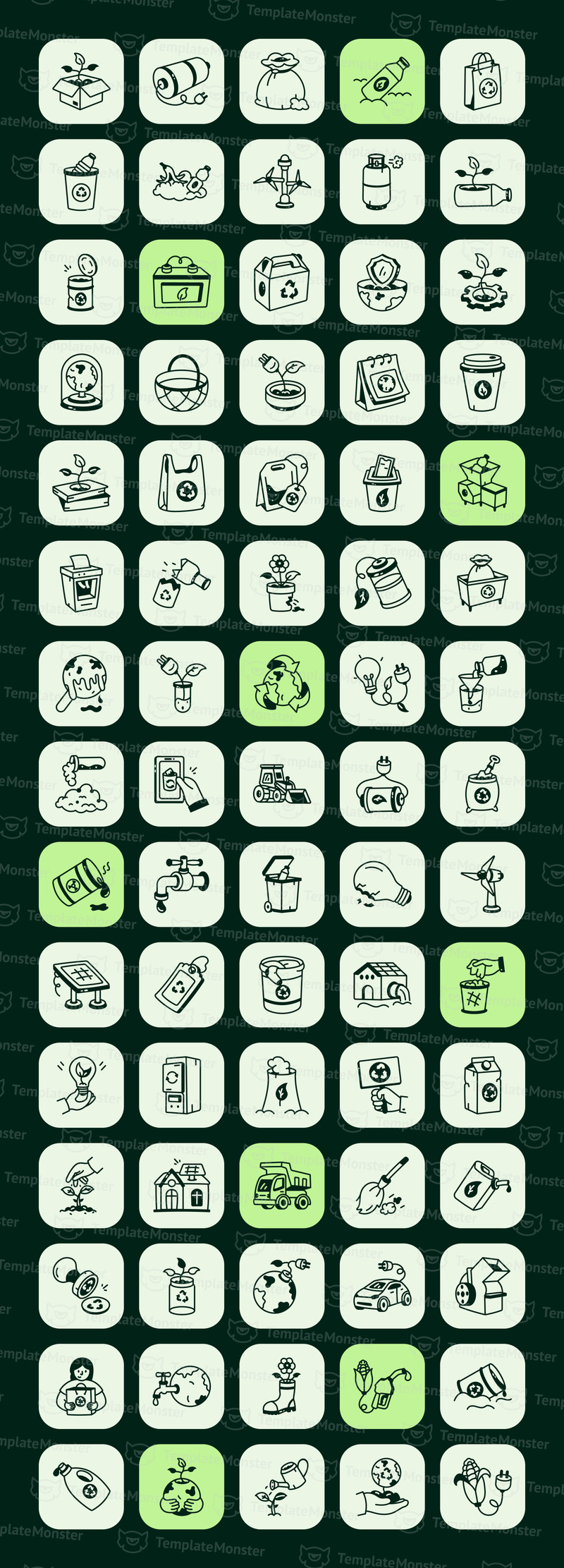 Ensemble d'art de gribouillage de recyclage moderne - Caractéristiques de l’image 1