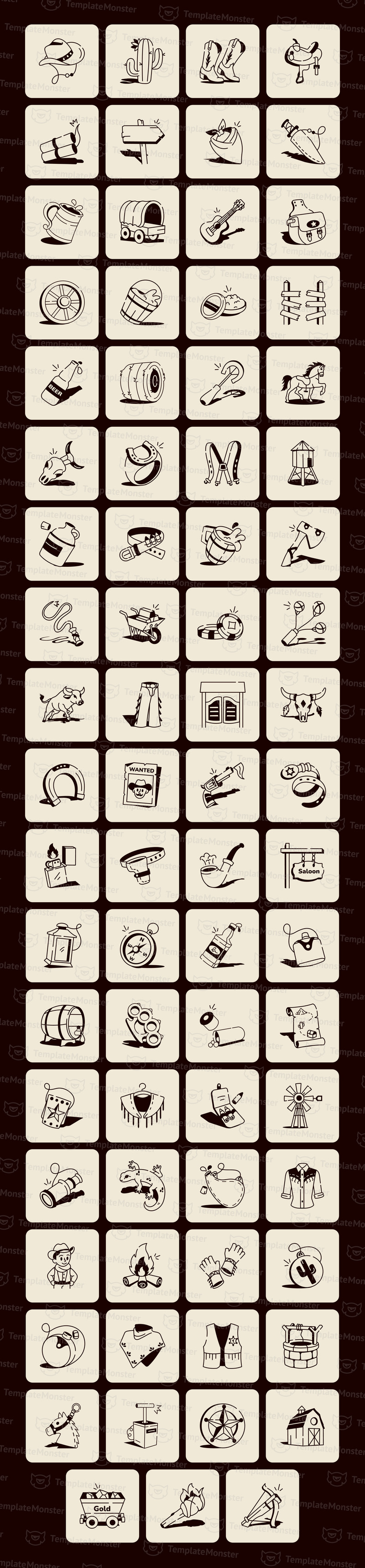 Cowboy Drawing Illustration Set - Features Image 1