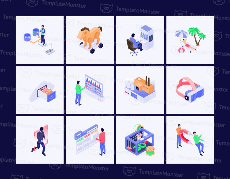 Набор изометрических иконок на каждый день - Features Image 11