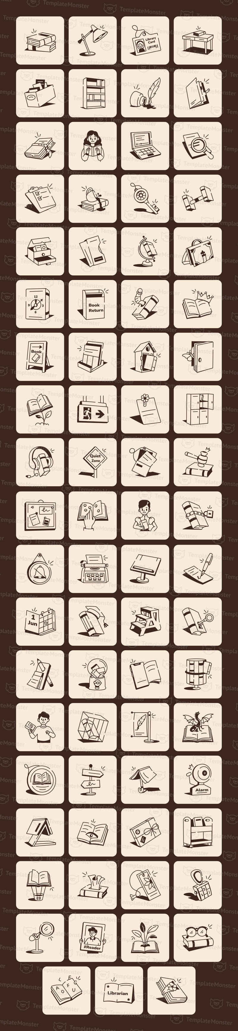 Library Drawing Illustration Set - Features Image 1