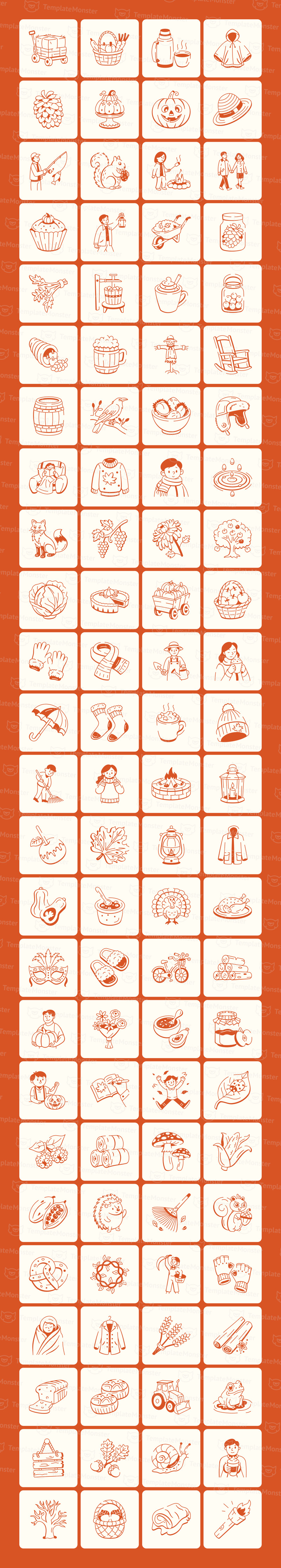 Fall and Autumn Doodle Set - Features Image 1