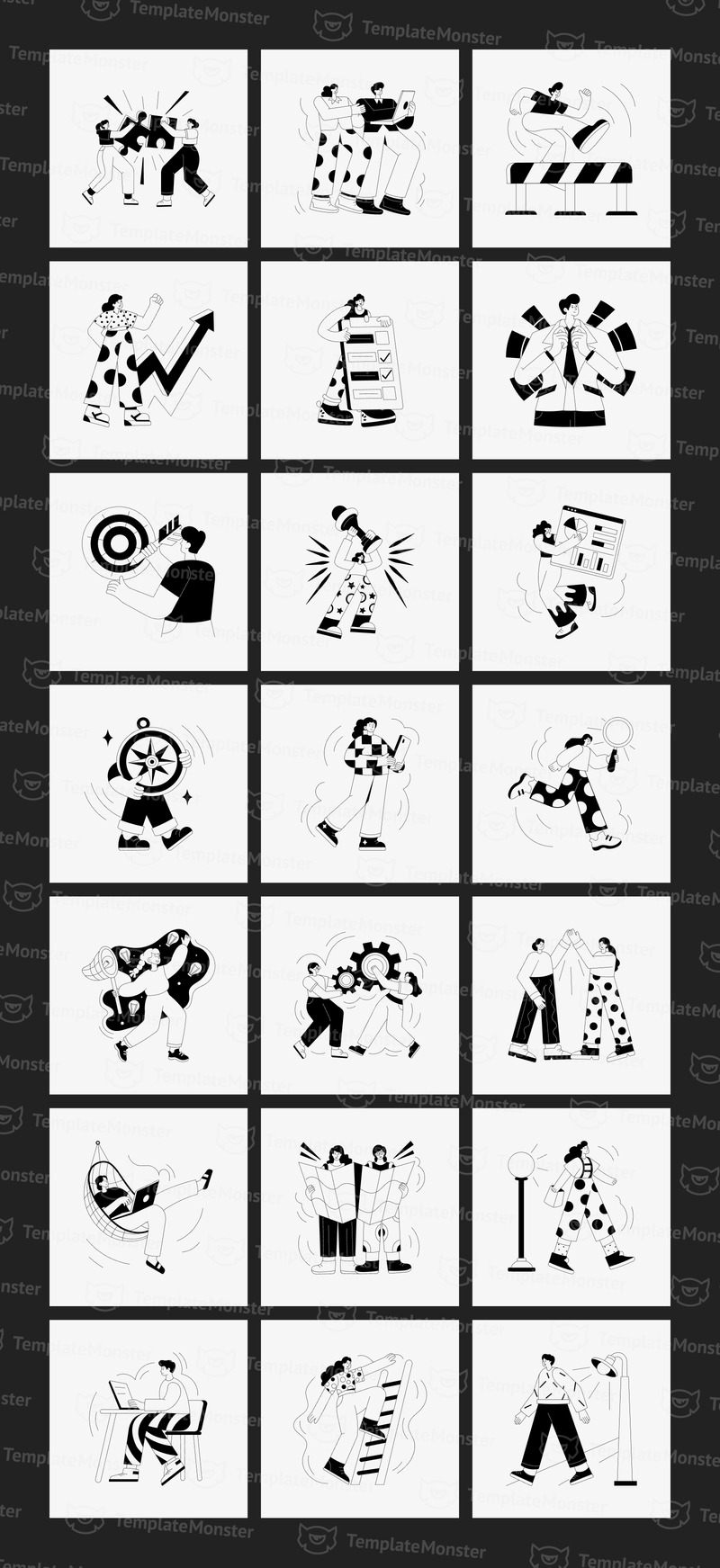 Monokrom illustrationsuppsättning - Features Image 2