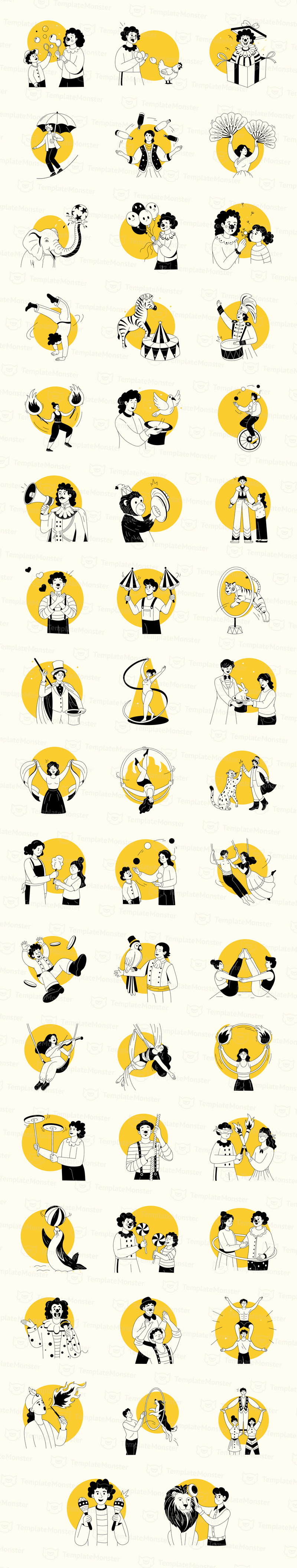 MOdern Circus Drawing Art Set - Features Image 1