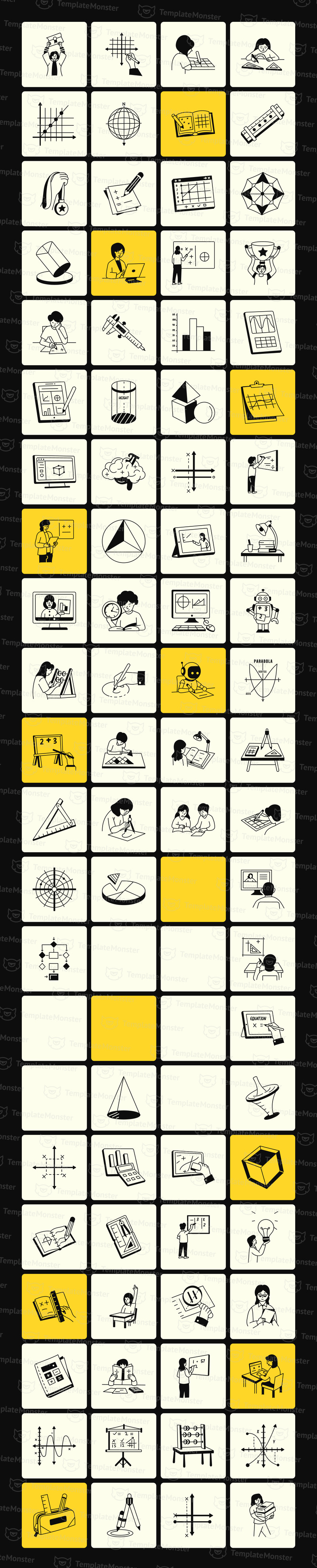 Modern Math Doodles Icons Set - Features Image 1