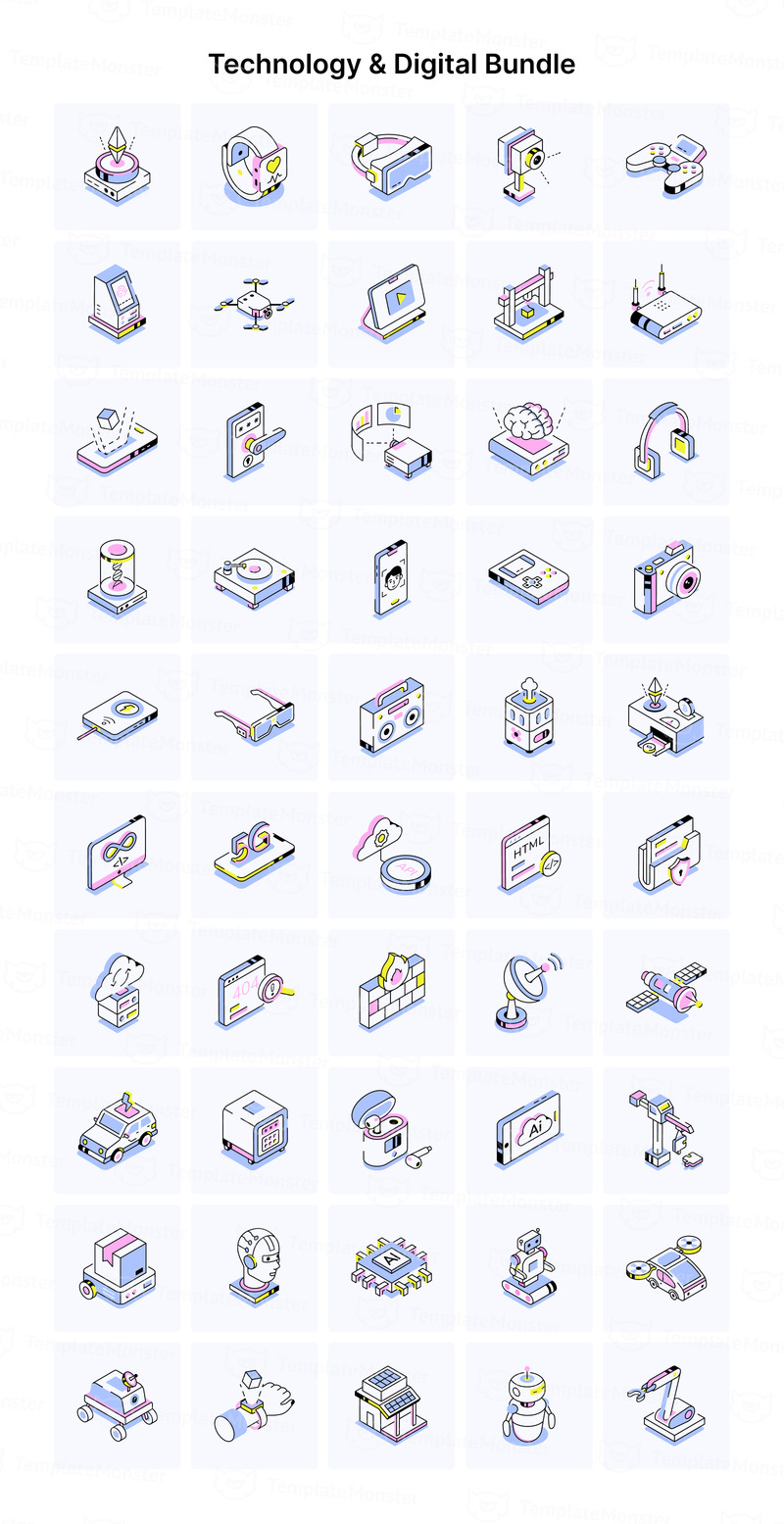 Универсальные изометрические иконки - Features Image 4